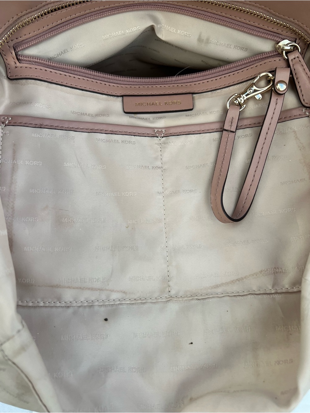 Michael Kors large mauve pebbled leather shoulder bag - Picture 13 of 16